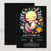 Invitation Anniversaire moderne Axolotl personnalisé (Devant / Derrière)