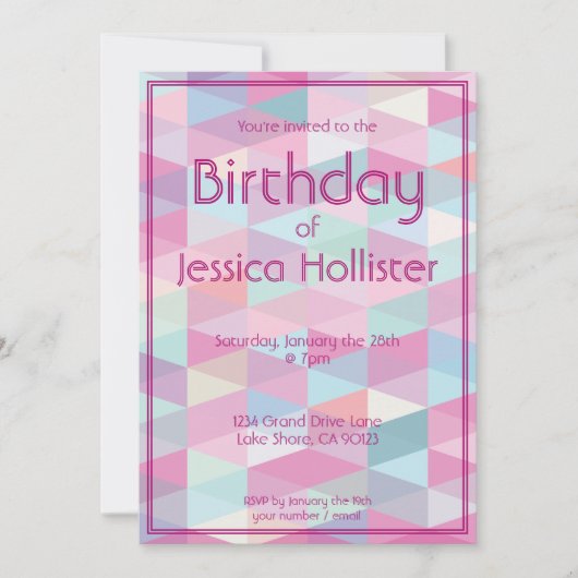 Invitation anniversaire moderne cool | Triangles (Devant)