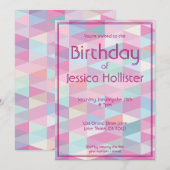 Invitation anniversaire moderne cool | Triangles (Devant / Derrière)