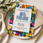 Invitation Anniversaire Moderne Cubiste 18 Ans
