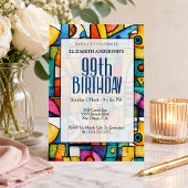 Invitation Anniversaire Moderne Cubiste 99 Ans