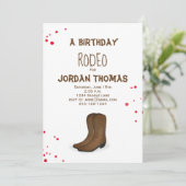 Invitation Anniversaire Moderne Cute Rouge Bandana Cowboy Bot (Debout devant)