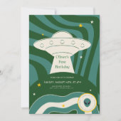Invitation Anniversaire moderne d'alien 1 an (Devant)