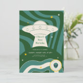 Invitation Anniversaire moderne d'alien 1 an (Debout devant)