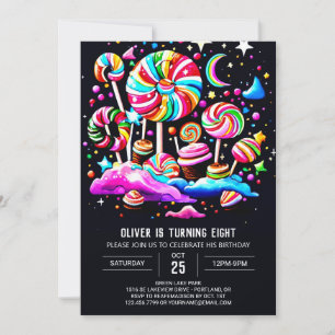 Invitation Anniversaire moderne de Candy Wonderland