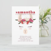 Invitation Anniversaire moderne de Cute Llama (Debout devant)