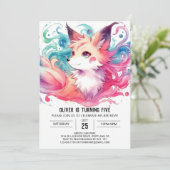 Invitation Anniversaire moderne de Fox (Debout devant)