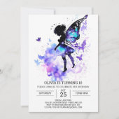 Invitation Anniversaire moderne de Little Fairy (Devant)