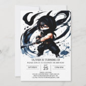 Invitation Anniversaire moderne de Ninja Scroll (Devant)