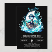 Invitation Anniversaire moderne de Whimsy Pirate (Devant / Derrière)