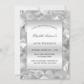 Invitation Anniversaire moderne élégant en argent (Devant)