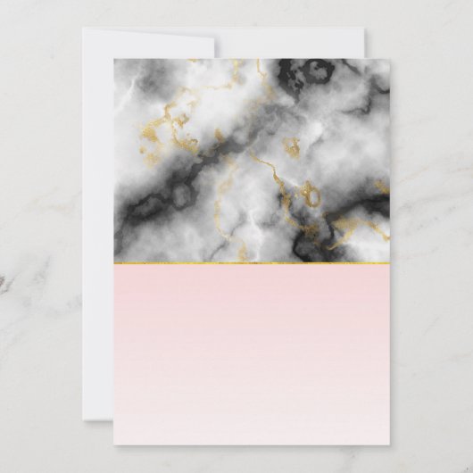 Invitation Anniversaire moderne en marbre gris blanc (Dos)