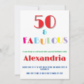 Invitation anniversaire moderne et colorée 50 ans (Devant)
