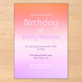 Invitation anniversaire moderne ombré coucher de s (Recto)
