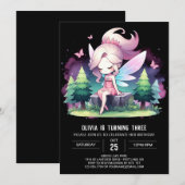 Invitation Anniversaire moderne Pastel Fairy (Devant / Derrière)