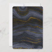 Invitation Anniversaire Moderne Pierre d'Agate Noire et Dorée (Dos)