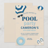 Invitation anniversaire moderne pour une fête au b (Devant / Derrière)
