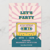 Invitation Anniversaire moderne rétro (Devant / Derrière)