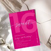 Invitation Anniversaire Moderne Rose 16 Ans
