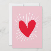 Invitation Anniversaire moderne rose et rouge (Dos)