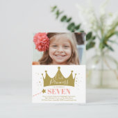 Invitation anniversaire moderne rose princesse de  (Debout devant)