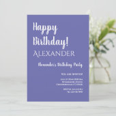 Invitation Anniversaire Moderne Violet Pervenche (Debout devant)