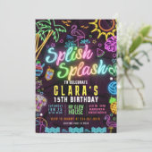 Invitation anniversaire modifiable 15 ans Splish S (Debout devant)