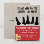 Invitation anniversaire modifiable Bière et Brassa (Devant / Derrière)