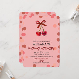 Invitation anniversaire modifiable Cherry 1er anni