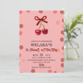 Invitation anniversaire modifiable Cherry 1er anni (Debout devant)