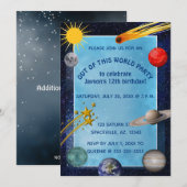 Invitation Anniversaire modifiable dans l'espace extérieur (Devant / Derrière)