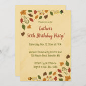 Invitation Anniversaire Modifiable d'Automne (Devant / Derrière)