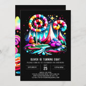 Invitation Anniversaire modifiable de Candyland moderne (Devant / Derrière)