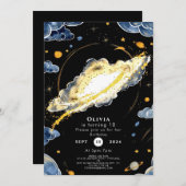 Invitation Anniversaire modifiable de la comète (Devant / Derrière)