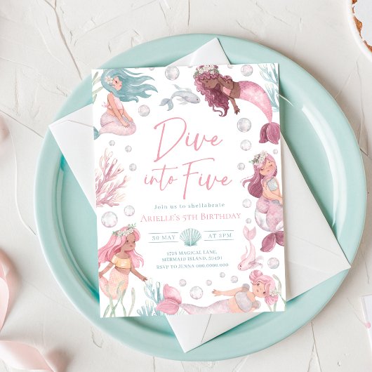 Invitation anniversaire modifiable de plongée pour