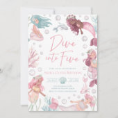 Invitation anniversaire modifiable de sirène pour  (Devant)