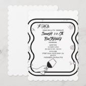 Invitation anniversaire modifiable dessinée à la m (Devant / Derrière)