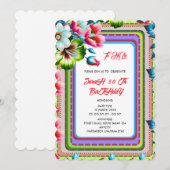 Invitation anniversaire modifiable dessinée à la m (Devant / Derrière)