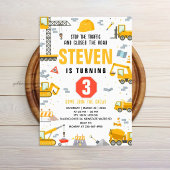 Invitation anniversaire modifiable fête de constru