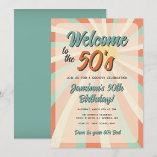 Invitation anniversaire modifiable rétro vintage o