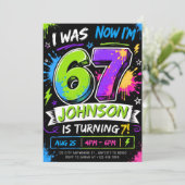 Invitation anniversaire modifiable six sept ans (Debout devant)
