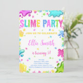 Invitation anniversaire modifiable Slime (Debout devant)