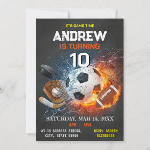 Invitation anniversaire modifiable Tout Étoile Spo