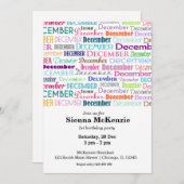 Invitation Anniversaire mois décembre (Devant / Derrière)