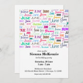 Invitation Anniversaire mois juin (Devant / Derrière)