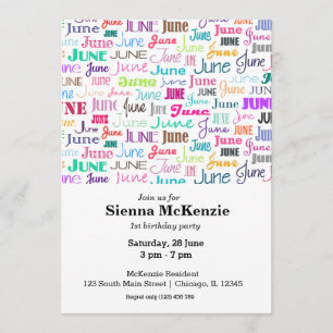 Invitation Anniversaire mois juin