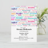 Invitation Anniversaire mois novembre (Debout devant)