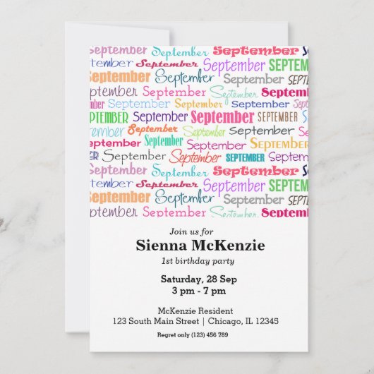 Invitation Anniversaire mois septembre (Devant)