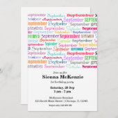 Invitation Anniversaire mois septembre (Devant / Derrière)