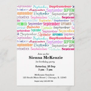 Invitation Anniversaire mois septembre